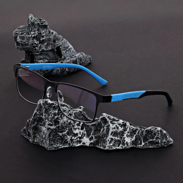 Męskie okulary zerówki Blue Light STL282 czarny/niebieski