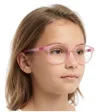 Elastyczne dziecięce 8-12 lat oprawki okularowe + gumka FX1A różowe