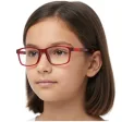 Elastyczne dziecięce 8-12 lat oprawki okularowe + gumka FX3C czerwony