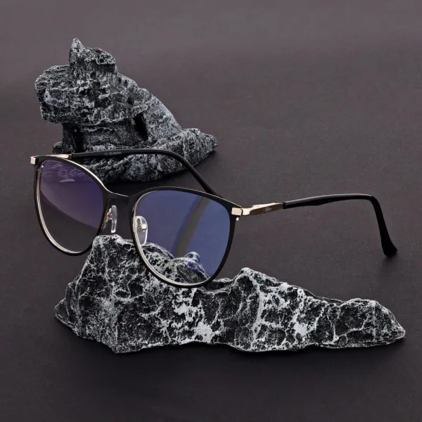 Damskie okulary ZE SKAZĄ! +0.50 do czytania i komputera z filtrem Blue Light STL277 czarny/złoty