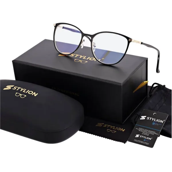 Damskie okulary ZE SKAZĄ! +0.50 do czytania i komputera z filtrem Blue Light STL277 czarny/złoty