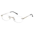 Bezramkowe damskie oprawki korekcyjne okulary zerówki kocie 848 złoty