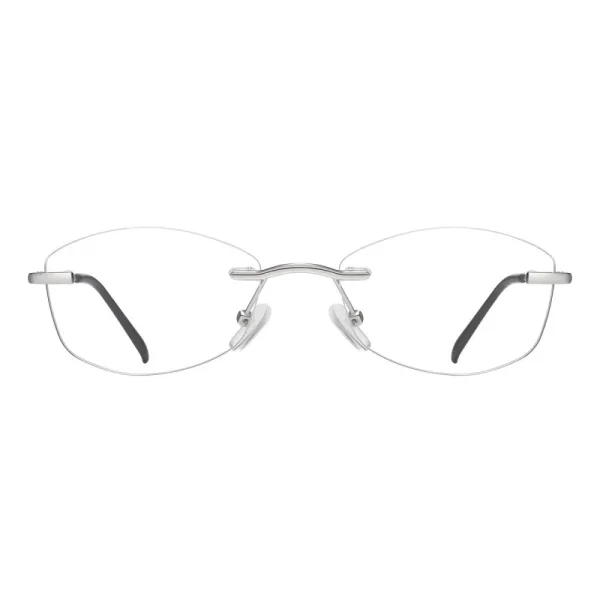 Bezramkowe damskie oprawki korekcyjne okulary zerówki 848B srebrny ciemny
