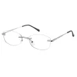 Bezramkowe damskie oprawki korekcyjne okulary zerówki 848B srebrny ciemny