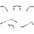 Bezramkowe damskie oprawki korekcyjne okulary zerówki 848C czarny