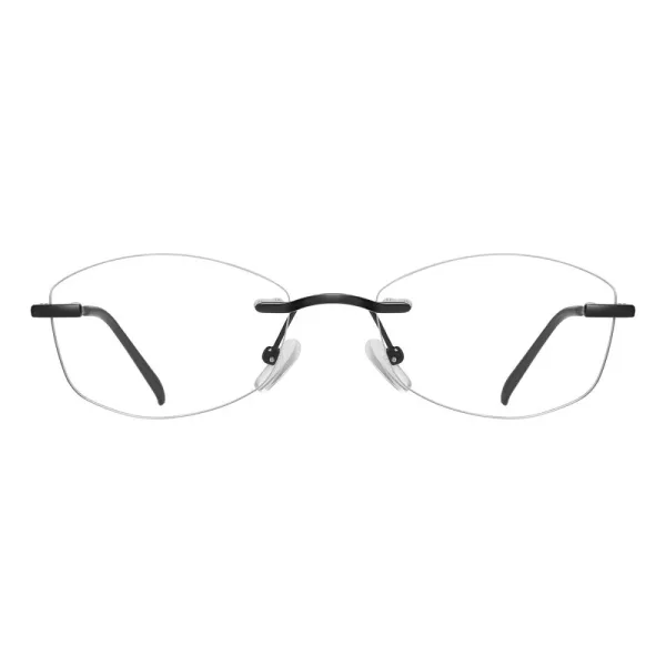 Bezramkowe damskie oprawki korekcyjne okulary zerówki 848C czarny