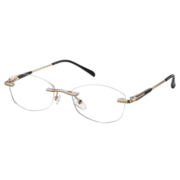 Bezramkowe damskie oprawki korekcyjne okulary zerówki 849 złoty/czarny