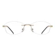 Bezramkowe damskie oprawki korekcyjne okulary zerówki 849 złoty/czarny
