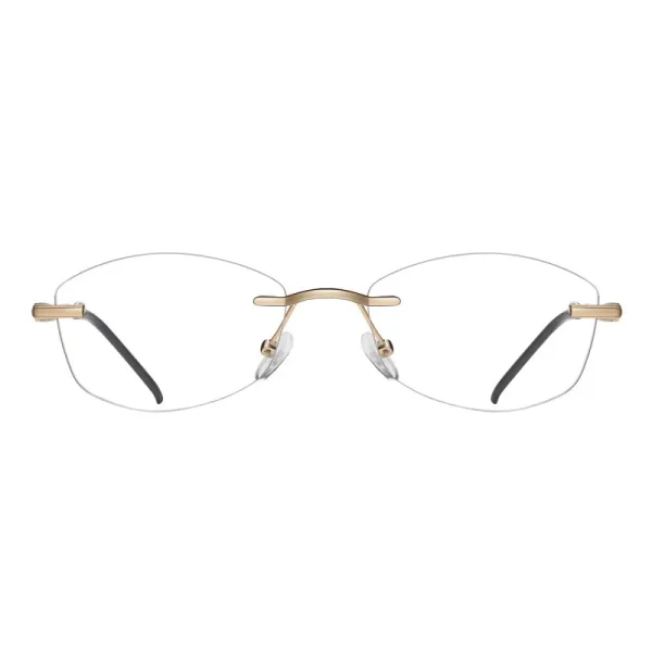 Bezramkowe damskie oprawki korekcyjne okulary zerówki 849 złoty/czarny