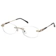 Bezramkowe damskie oprawki korekcyjne okulary zerówki 849A złoty/brązowy