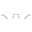 Bezramkowe damskie oprawki korekcyjne okulary zerówki 849A złoty/brązowy
