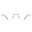 Bezramkowe damskie oprawki korekcyjne okulary zerówki 849B jasny grafit/czarny