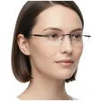 Bezramkowe damskie oprawki korekcyjne okulary zerówki 849C czarny/szary