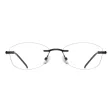 Bezramkowe damskie oprawki korekcyjne okulary zerówki 849C czarny/szary