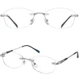 Bezramkowe damskie oprawki korekcyjne okulary zerówki 849D jasny grafit/granatowy