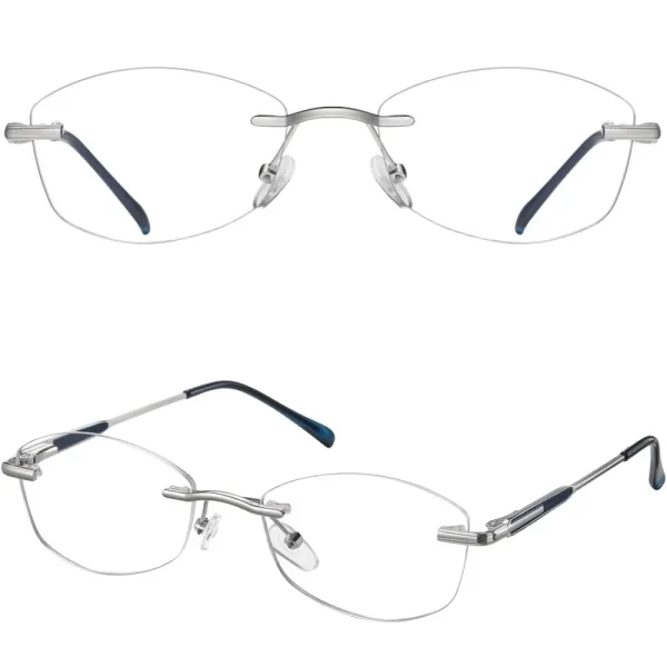 Bezramkowe damskie oprawki korekcyjne okulary zerówki 849D jasny grafit/granatowy