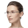 Bezramkowe damskie oprawki korekcyjne okulary zerówki 849D jasny grafit/granatowy