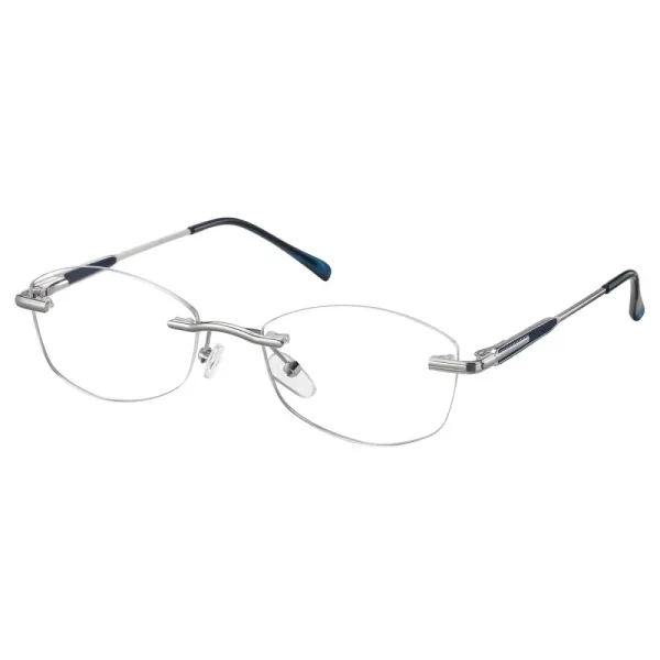 Bezramkowe damskie oprawki korekcyjne okulary zerówki 849D jasny grafit/granatowy