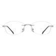Bezramkowe damskie oprawki korekcyjne okulary zerówki 849D jasny grafit/granatowy