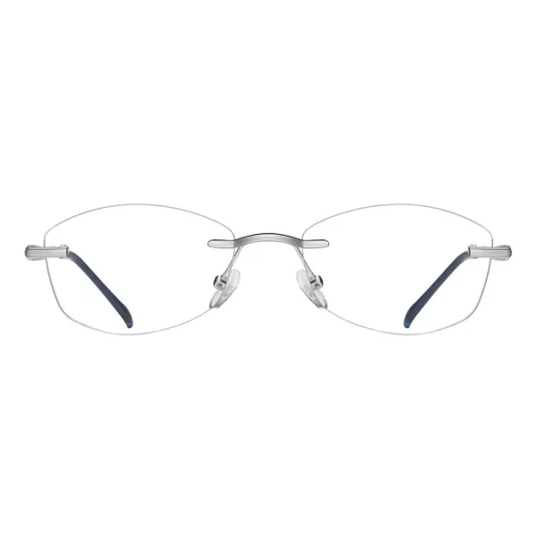 Bezramkowe damskie oprawki korekcyjne okulary zerówki 849D jasny grafit/granatowy
