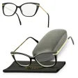 Plusy +2.00 damskie okulary do czytania ZE SKAZĄ! korekcyjne Kocie Oczy ST327 czarno-złote