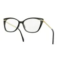 Plusy +2.00 damskie okulary do czytania ZE SKAZĄ! korekcyjne Kocie Oczy ST327 czarno-złote