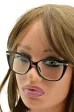 Plusy +2.00 damskie okulary do czytania ZE SKAZĄ! korekcyjne Kocie Oczy ST327 czarno-złote