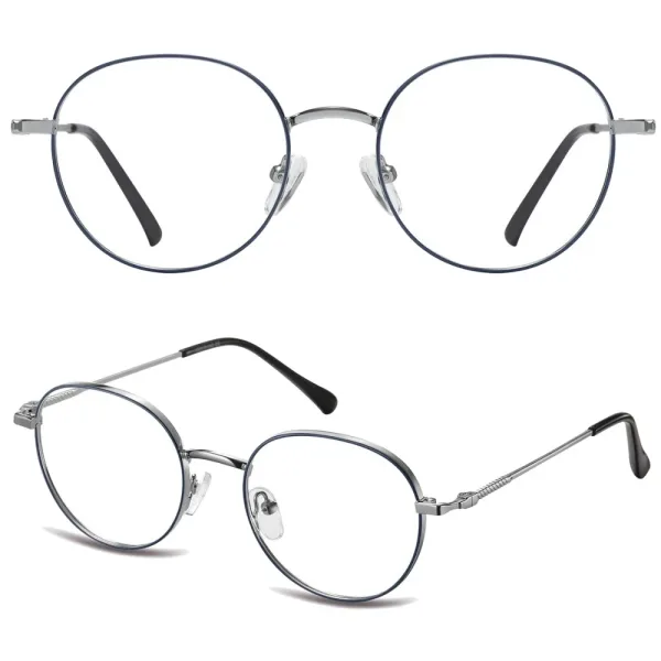 Okulary zerówki lenonki oprawki korekcyjne medium M291C srebrny/niebieski