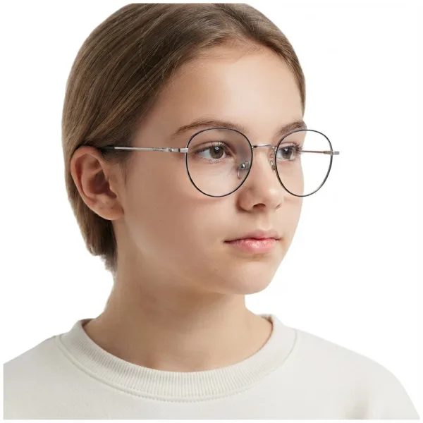 Okulary zerówki lenonki oprawki korekcyjne medium M291C srebrny/niebieski