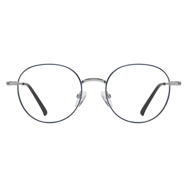 Okulary zerówki lenonki oprawki korekcyjne medium M291C srebrny/niebieski