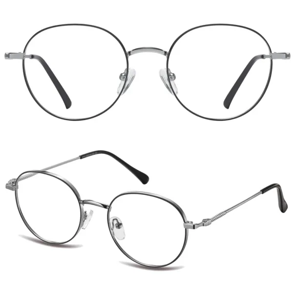 Okulary zerówki lenonki oprawki korekcyjne medium M291D srebrny/czarny