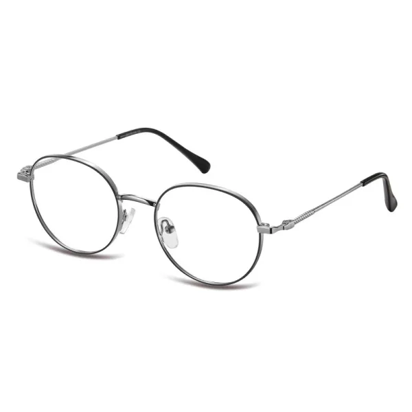 Okulary zerówki lenonki oprawki korekcyjne medium M291D srebrny/czarny