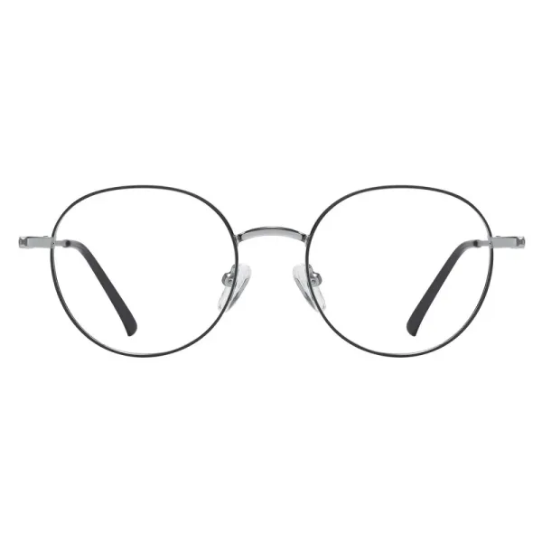 Okulary zerówki lenonki oprawki korekcyjne medium M291D srebrny/czarny