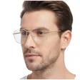Męskie okulary zerówki oprawki korekcyjne pilotki Flex 850C złote