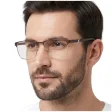 Męskie okulary zerówki oprawki korekcyjne prostokątne Flex 867D brązowy/złoty
