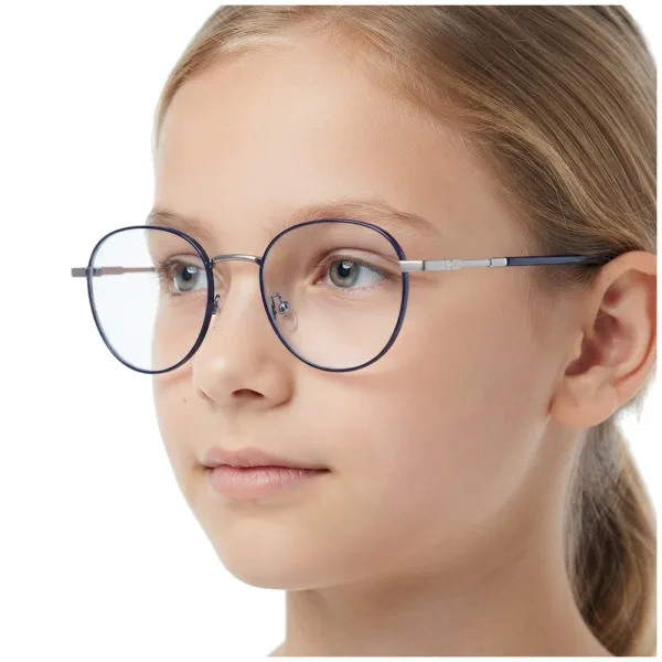 Okulary dla juniorów 8-12 lat zerówki oprawki korekcyjne MK50E granat/grafit