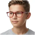 Okulary dla juniorów 8-12 lat oprawki korekcyjne zerówki 'medium' M-CP102A czerwone 