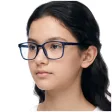 Okulary dla juniorów 8-12 lat oprawki korekcyjne zerówki 'medium' M-CP102B niebieskie