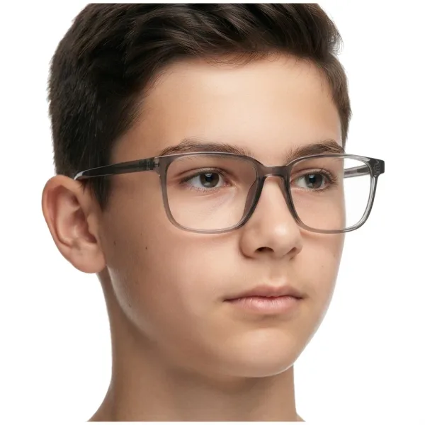 Okulary dla juniorów 8-12 lat oprawki korekcyjne zerówki 'medium' M-CP102C szare