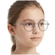 Okulary dla juniorów 8-12 lat zerówki oprawki korekcyjne MK46A srebrny/granatowy 