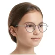 Okulary dla juniorów 8-12 lat zerówki oprawki korekcyjne MK45A srebrny/granatowy 