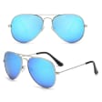 Okulary Pilotki przeciwsłoneczne aviator 2163C niebieski/srebny