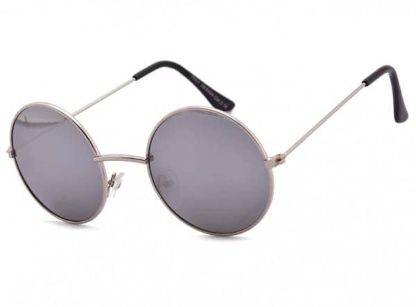 Lenonki srebrne lustrzane przeciwsłoneczne hippie retro 447A