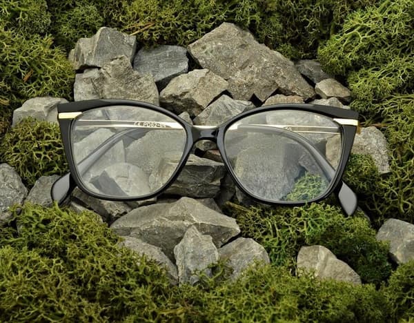 Plusy +3.00 damskie okulary do czytania korekcyjne Kocie Oczy ST327 czarno-złote