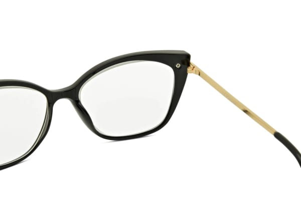 Plusy +3.00 damskie okulary do czytania korekcyjne Kocie Oczy ST327 czarno-złote