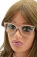 Plusy +2.50 damskie okulary do czytania korekcyjne Kocie Oczy ST327A pudrowy róż + złoto