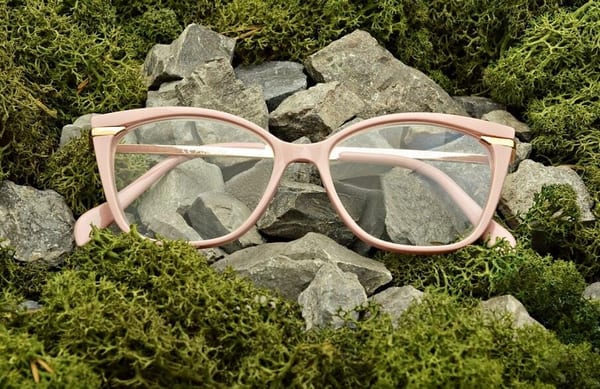 Plusy +2.50 damskie okulary do czytania korekcyjne Kocie Oczy ST327A pudrowy róż + złoto
