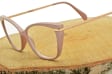Plusy +2.50 damskie okulary do czytania korekcyjne Kocie Oczy ST327A pudrowy róż + złoto