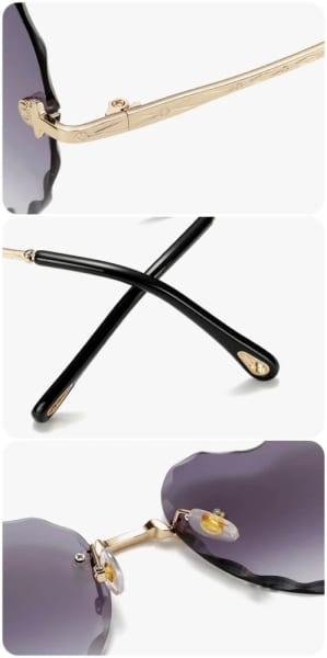 Damskie okulary przeciwsłoneczne Serca Glamour bezramkowe SKK-02A