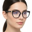 Okulary Kocie z filtrem światła niebieskiego do komputera zerówki POL-BLF-818K czarne